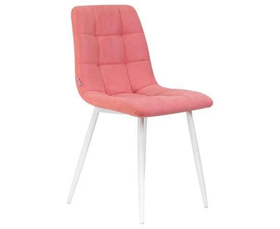 Стул обеденный DOBRIN ALEX, белые ножки, розовая ткань (UF860-05B), Вариант: белые ножки, розовая ткань (UF860-05B), изображение 2 | Интернет магазин мебели и декора LifeDekor