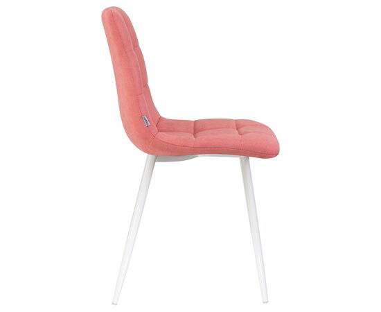 Стул обеденный DOBRIN ALEX, белые ножки, розовая ткань (UF860-05B), Вариант: белые ножки, розовая ткань (UF860-05B), изображение 3 | Интернет магазин мебели и декора LifeDekor