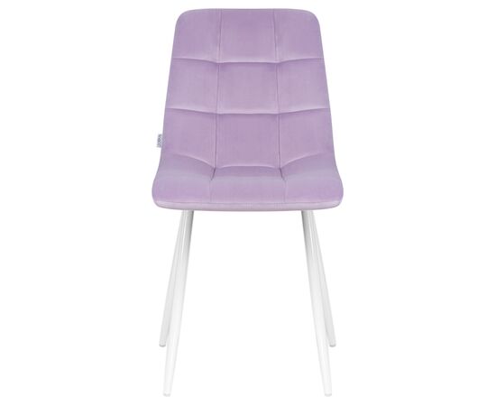 Стул обеденный DOBRIN ALEX, белые ножки, фиолетовый велюр (V108-49), Вариант: белые ножки, фиолетовый велюр (V108-49), изображение 6 | Интернет магазин мебели и декора LifeDekor