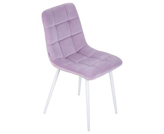 Стул обеденный DOBRIN ALEX, белые ножки, фиолетовый велюр (V108-49), Вариант: белые ножки, фиолетовый велюр (V108-49), изображение 7 | Интернет магазин мебели и декора LifeDekor