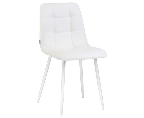 Стул обеденный DOBRIN ALEX, белые ножки, белая экокожа (P-02), Вариант: белые ножки, белая экокожа (P-02) | Интернет магазин мебели и декора LifeDekor
