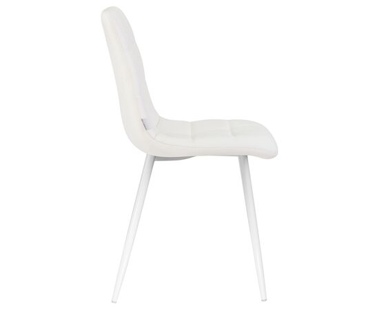 Стул обеденный DOBRIN ALEX, белые ножки, белая экокожа (P-02), Вариант: белые ножки, белая экокожа (P-02), изображение 3 | Интернет магазин мебели и декора LifeDekor