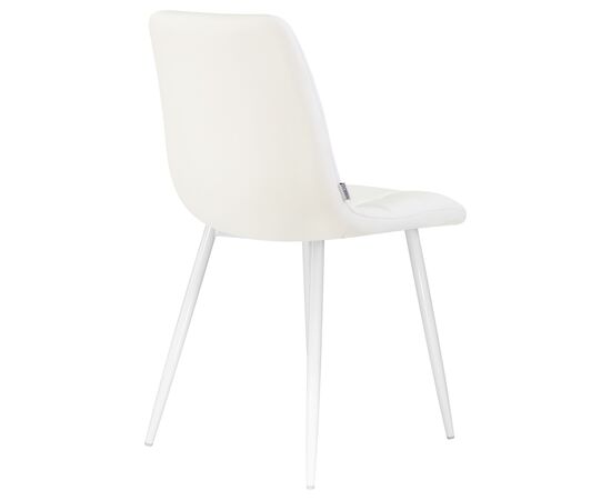 Стул обеденный DOBRIN ALEX, белые ножки, белая экокожа (P-02), Вариант: белые ножки, белая экокожа (P-02), изображение 4 | Интернет магазин мебели и декора LifeDekor