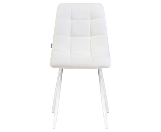 Стул обеденный DOBRIN ALEX, белые ножки, белая экокожа (P-02), Вариант: белые ножки, белая экокожа (P-02), изображение 6 | Интернет магазин мебели и декора LifeDekor