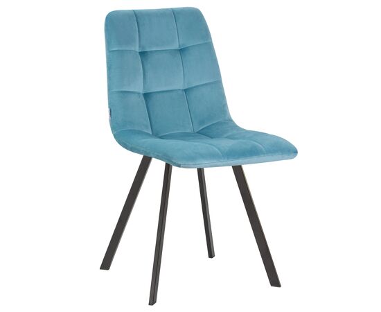 Стул обеденный DOBRIN ALEX SQUARE, черные матовые ножки, морской волны велюр (V108-57), Вариант: черные матовые ножки, морской волны велюр (V108-57) | Интернет магазин мебели и декора LifeDekor