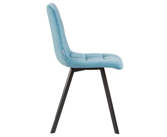 Стул обеденный DOBRIN ALEX SQUARE, черные матовые ножки, морской волны велюр (V108-57), Вариант: черные матовые ножки, морской волны велюр (V108-57), изображение 3 | Интернет магазин мебели и декора LifeDekor