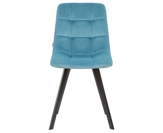 Стул обеденный DOBRIN ALEX SQUARE, черные матовые ножки, морской волны велюр (V108-57), Вариант: черные матовые ножки, морской волны велюр (V108-57), изображение 6 | Интернет магазин мебели и декора LifeDekor