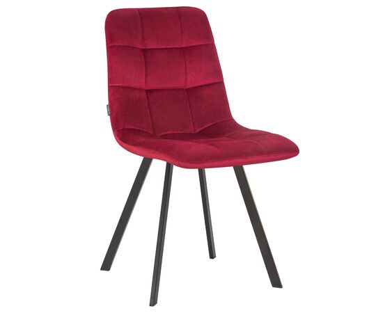 Стул обеденный DOBRIN ALEX SQUARE, черные матовые ножки, бордовый велюр (V108-85), Вариант: черные матовые ножки, бордовый велюр (V108-85) | Интернет магазин мебели и декора LifeDekor