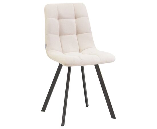 Стул обеденный DOBRIN ALEX SQUARE, черные матовые ножки, кремовая ткань (UF860-01B), Вариант: черные матовые ножки, кремовая ткань (UF860-01B) | Интернет магазин мебели и декора LifeDekor