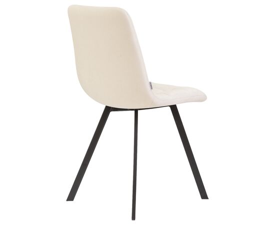 Стул обеденный DOBRIN ALEX SQUARE, черные матовые ножки, кремовая ткань (UF860-01B), Вариант: черные матовые ножки, кремовая ткань (UF860-01B), изображение 4 | Интернет магазин мебели и декора LifeDekor