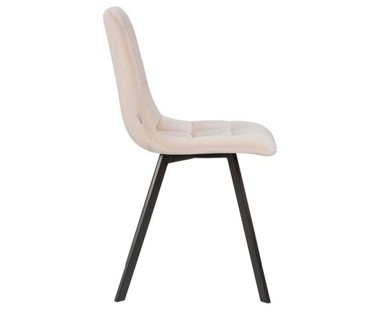 Стул обеденный DOBRIN ALEX SQUARE, черные матовые ножки, кремовый велюр (V108-113), Вариант: черные матовые ножки, кремовый велюр (V108-113), изображение 3 | Интернет магазин мебели и декора LifeDekor