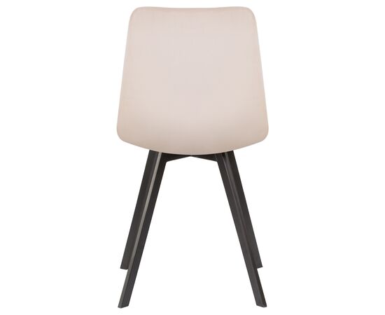 Стул обеденный DOBRIN ALEX SQUARE, черные матовые ножки, кремовый велюр (V108-113), Вариант: черные матовые ножки, кремовый велюр (V108-113), изображение 5 | Интернет магазин мебели и декора LifeDekor