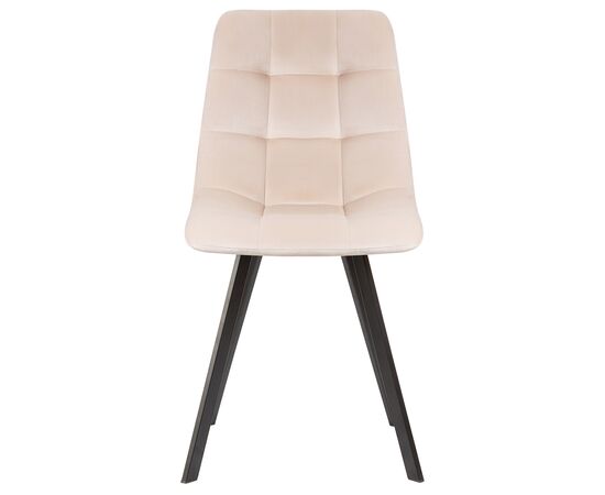 Стул обеденный DOBRIN ALEX SQUARE, черные матовые ножки, кремовый велюр (V108-113), Вариант: черные матовые ножки, кремовый велюр (V108-113), изображение 6 | Интернет магазин мебели и декора LifeDekor