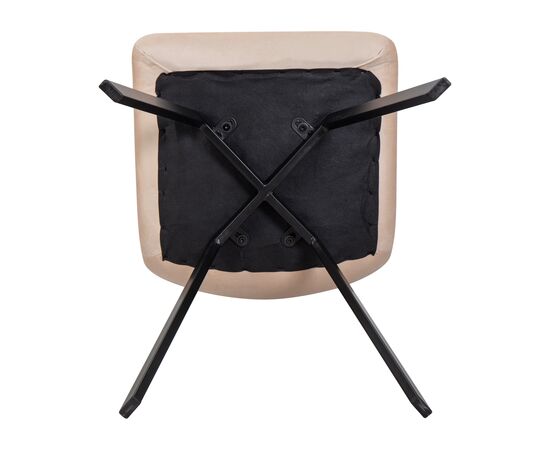 Стул обеденный DOBRIN ALEX SQUARE, черные матовые ножки, кремовый велюр (V108-113), Вариант: черные матовые ножки, кремовый велюр (V108-113), изображение 7 | Интернет магазин мебели и декора LifeDekor