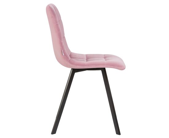 Стул обеденный DOBRIN ALEX SQUARE, черные матовые ножки, розовый велюр (V108-15), Вариант: черные матовые ножки, розовый велюр (V108-15), изображение 3 | Интернет магазин мебели и декора LifeDekor