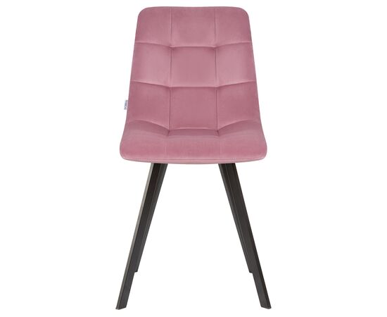 Стул обеденный DOBRIN ALEX SQUARE, черные матовые ножки, розовый велюр (V108-15), Вариант: черные матовые ножки, розовый велюр (V108-15), изображение 6 | Интернет магазин мебели и декора LifeDekor