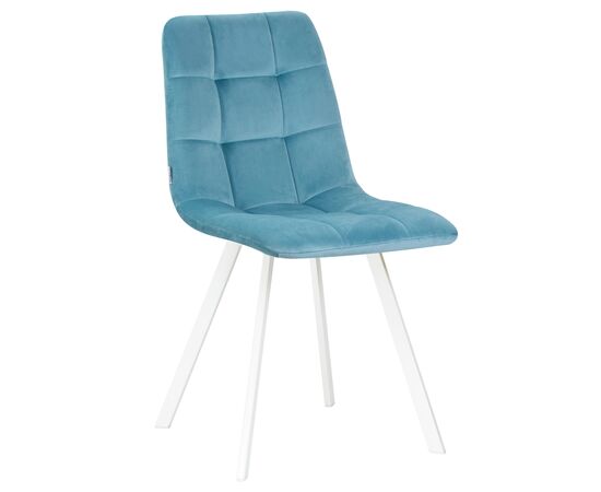 Стул обеденный DOBRIN ALEX SQUARE, белые ножки, морской волны велюр (V108-57), Вариант: белые ножки, морской волны велюр (V108-57) | Интернет магазин мебели и декора LifeDekor