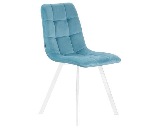 Стул обеденный DOBRIN ALEX SQUARE, белые ножки, морской волны велюр (V108-57), Вариант: белые ножки, морской волны велюр (V108-57), изображение 2 | Интернет магазин мебели и декора LifeDekor