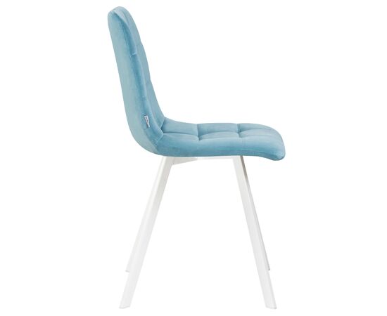 Стул обеденный DOBRIN ALEX SQUARE, белые ножки, морской волны велюр (V108-57), Вариант: белые ножки, морской волны велюр (V108-57), изображение 3 | Интернет магазин мебели и декора LifeDekor