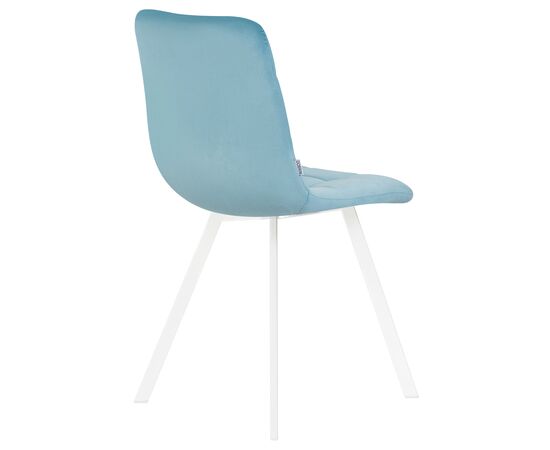 Стул обеденный DOBRIN ALEX SQUARE, белые ножки, морской волны велюр (V108-57), Вариант: белые ножки, морской волны велюр (V108-57), изображение 4 | Интернет магазин мебели и декора LifeDekor