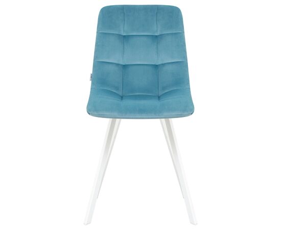 Стул обеденный DOBRIN ALEX SQUARE, белые ножки, морской волны велюр (V108-57), Вариант: белые ножки, морской волны велюр (V108-57), изображение 6 | Интернет магазин мебели и декора LifeDekor