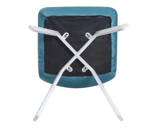 Стул обеденный DOBRIN ALEX SQUARE, белые ножки, морской волны велюр (V108-57), Вариант: белые ножки, морской волны велюр (V108-57), изображение 7 | Интернет магазин мебели и декора LifeDekor