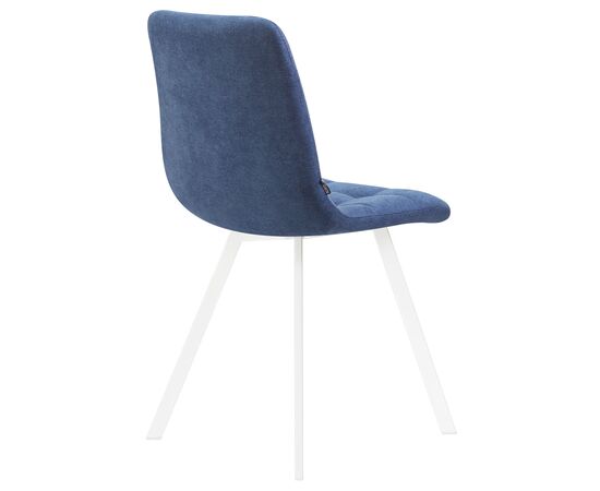 Стул обеденный DOBRIN ALEX SQUARE, белые ножки, синяя ткань (UF860-14B), Вариант: белые ножки, синяя ткань (UF860-14B), изображение 4 | Интернет магазин мебели и декора LifeDekor