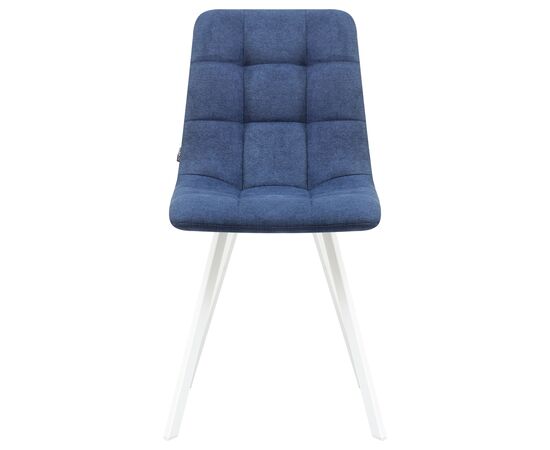 Стул обеденный DOBRIN ALEX SQUARE, белые ножки, синяя ткань (UF860-14B), Вариант: белые ножки, синяя ткань (UF860-14B), изображение 5 | Интернет магазин мебели и декора LifeDekor