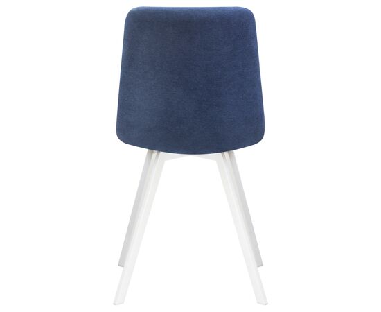 Стул обеденный DOBRIN ALEX SQUARE, белые ножки, синяя ткань (UF860-14B), Вариант: белые ножки, синяя ткань (UF860-14B), изображение 6 | Интернет магазин мебели и декора LifeDekor
