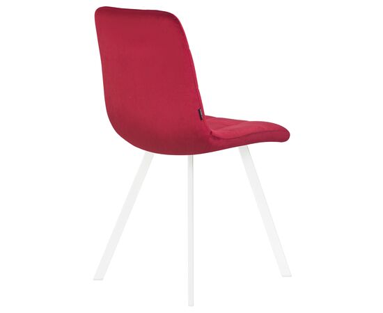 Стул обеденный DOBRIN ALEX SQUARE, белые ножки, бордовый велюр (V108-85), Вариант: белые ножки, бордовый велюр (V108-85), изображение 4 | Интернет магазин мебели и декора LifeDekor