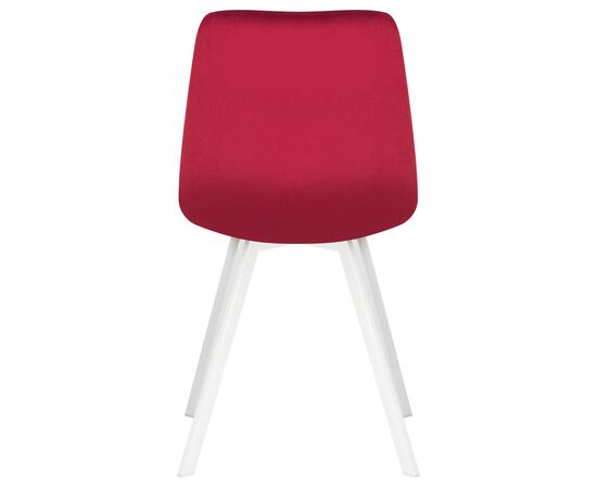 Стул обеденный DOBRIN ALEX SQUARE, белые ножки, бордовый велюр (V108-85), Вариант: белые ножки, бордовый велюр (V108-85), изображение 5 | Интернет магазин мебели и декора LifeDekor