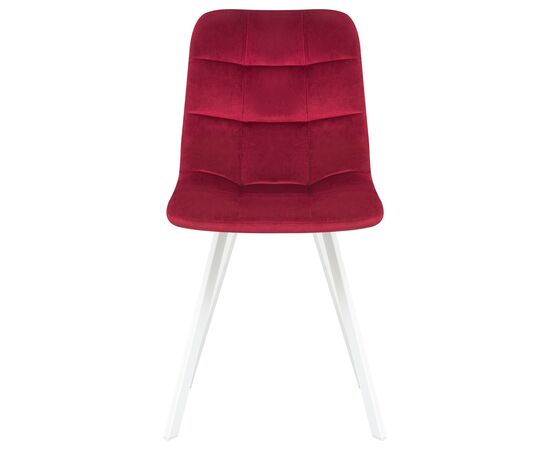 Стул обеденный DOBRIN ALEX SQUARE, белые ножки, бордовый велюр (V108-85), Вариант: белые ножки, бордовый велюр (V108-85), изображение 6 | Интернет магазин мебели и декора LifeDekor