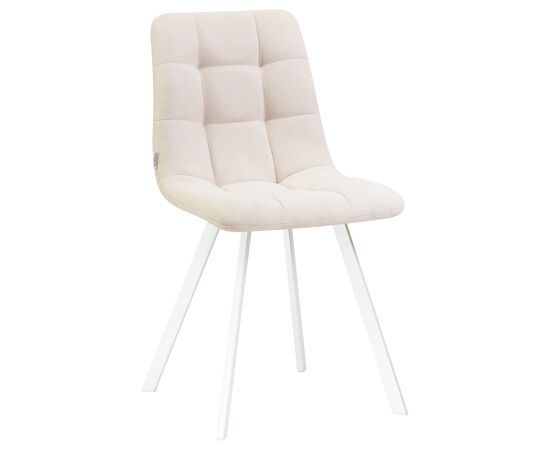 Стул обеденный DOBRIN ALEX SQUARE, белые ножки, кремовая ткань (UF860-01B), Вариант: белые ножки, кремовая ткань (UF860-01B) | Интернет магазин мебели и декора LifeDekor