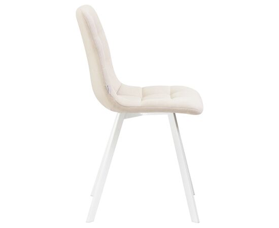 Стул обеденный DOBRIN ALEX SQUARE, белые ножки, кремовая ткань (UF860-01B), Вариант: белые ножки, кремовая ткань (UF860-01B), изображение 3 | Интернет магазин мебели и декора LifeDekor