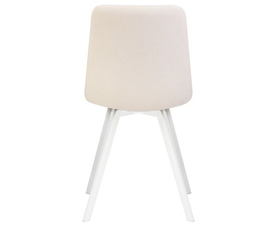 Стул обеденный DOBRIN ALEX SQUARE, белые ножки, кремовая ткань (UF860-01B), Вариант: белые ножки, кремовая ткань (UF860-01B), изображение 5 | Интернет магазин мебели и декора LifeDekor