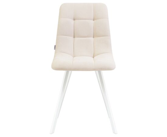 Стул обеденный DOBRIN ALEX SQUARE, белые ножки, кремовая ткань (UF860-01B), Вариант: белые ножки, кремовая ткань (UF860-01B), изображение 6 | Интернет магазин мебели и декора LifeDekor
