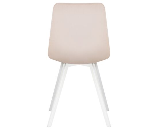 Стул обеденный DOBRIN ALEX SQUARE, белые ножки, кремовый велюр (V108-113), Вариант: белые ножки, кремовый велюр (V108-113), изображение 5 | Интернет магазин мебели и декора LifeDekor