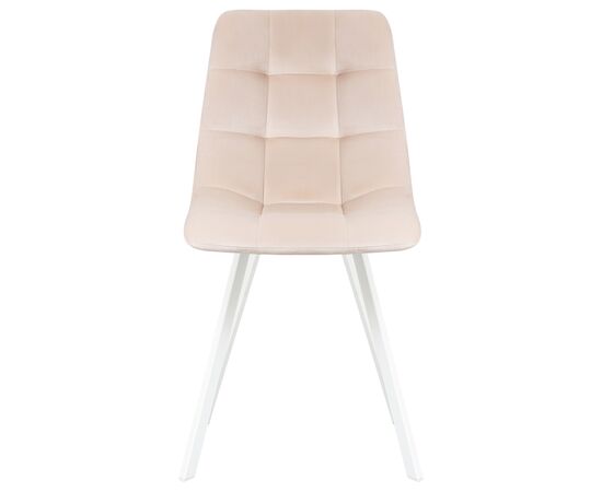 Стул обеденный DOBRIN ALEX SQUARE, белые ножки, кремовый велюр (V108-113), Вариант: белые ножки, кремовый велюр (V108-113), изображение 6 | Интернет магазин мебели и декора LifeDekor