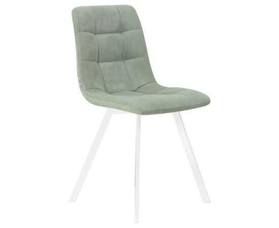 Стул обеденный DOBRIN ALEX SQUARE, белые ножки, мята ткань (UF860-11B), Вариант: белые ножки, мята ткань (UF860-11B), изображение 2 | Интернет магазин мебели и декора LifeDekor