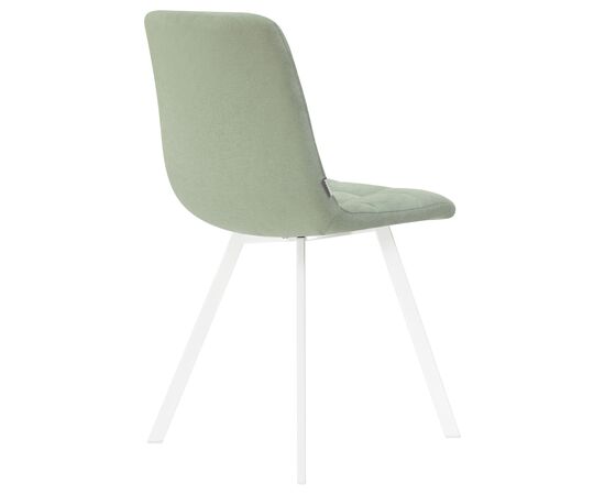 Стул обеденный DOBRIN ALEX SQUARE, белые ножки, мята ткань (UF860-11B), Вариант: белые ножки, мята ткань (UF860-11B), изображение 4 | Интернет магазин мебели и декора LifeDekor