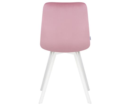Стул обеденный DOBRIN ALEX SQUARE, белые ножки, розовый велюр (V108-15), Вариант: белые ножки, розовый велюр (V108-15), изображение 5 | Интернет магазин мебели и декора LifeDekor
