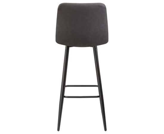 Стул барный DOBRIN NICOLE, черные матовые ножки, серая антрацитовая винтажная экокожа (RU-08), Вариант: черные матовые ножки, серая антрацитовая винтажная экокожа (RU-08), изображение 5 | Интернет магазин мебели и декора LifeDekor