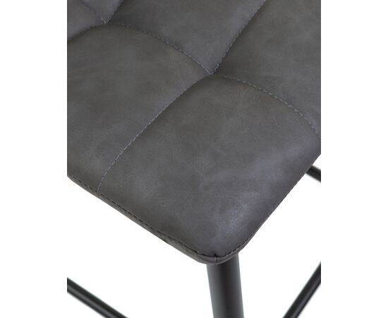Стул барный DOBRIN NICOLE, черные матовые ножки, серая антрацитовая винтажная экокожа (RU-08), Вариант: черные матовые ножки, серая антрацитовая винтажная экокожа (RU-08), изображение 8 | Интернет магазин мебели и декора LifeDekor