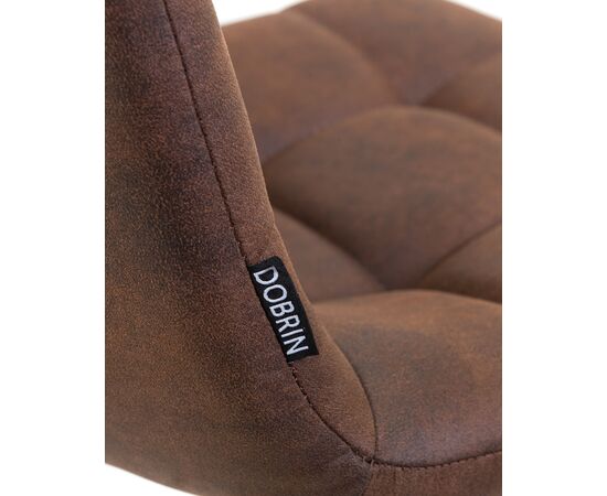 Стул барный DOBRIN NICOLE, черные матовые ножки, коричневая микрофибра (PK-03), Вариант: черные матовые ножки, коричневая микрофибра (PK-03), изображение 7 | Интернет магазин мебели и декора LifeDekor