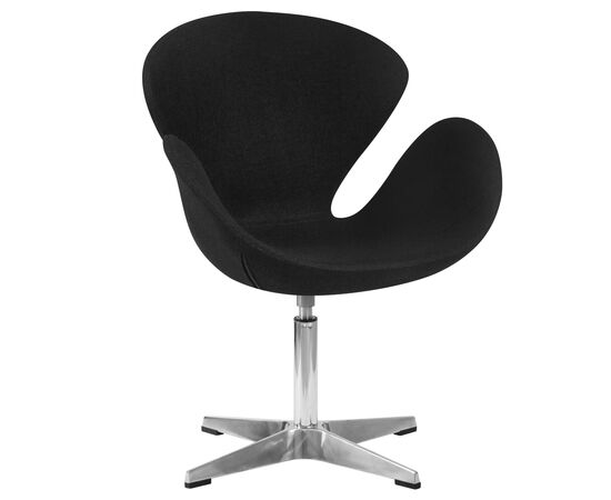 Кресло дизайнерское DOBRIN SWAN, черная ткань AF9, алюминиевое основание, Вариант: черная ткань AF9, алюминиевое основание, изображение 8 | Интернет магазин мебели и декора LifeDekor