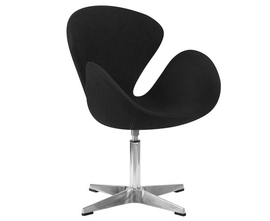 Кресло дизайнерское DOBRIN SWAN, черная ткань AF9, алюминиевое основание, Вариант: черная ткань AF9, алюминиевое основание | Интернет магазин мебели и декора LifeDekor