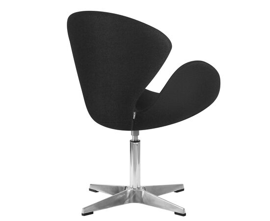 Кресло дизайнерское DOBRIN SWAN, черная ткань AF9, алюминиевое основание, Вариант: черная ткань AF9, алюминиевое основание, изображение 3 | Интернет магазин мебели и декора LifeDekor