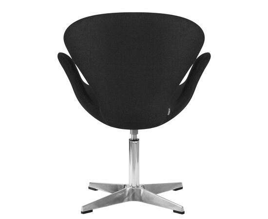 Кресло дизайнерское DOBRIN SWAN, черная ткань AF9, алюминиевое основание, Вариант: черная ткань AF9, алюминиевое основание, изображение 4 | Интернет магазин мебели и декора LifeDekor