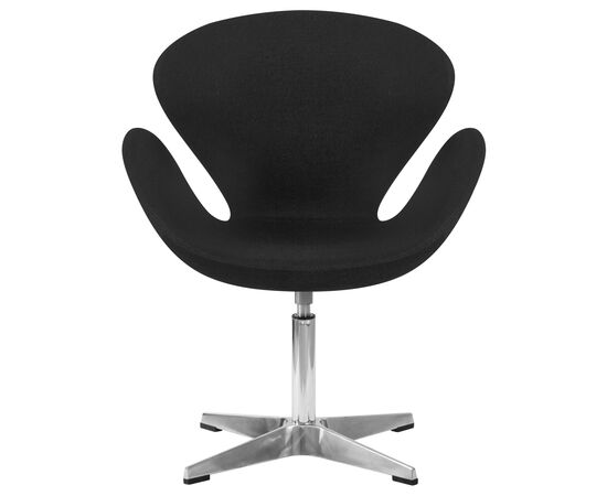 Кресло дизайнерское DOBRIN SWAN, черная ткань AF9, алюминиевое основание, Вариант: черная ткань AF9, алюминиевое основание, изображение 5 | Интернет магазин мебели и декора LifeDekor