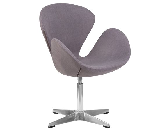 Кресло дизайнерское DOBRIN SWAN, серая ткань IF11, алюминиевое основание, Вариант: серая ткань IF11, алюминиевое основание | Интернет магазин мебели и декора LifeDekor